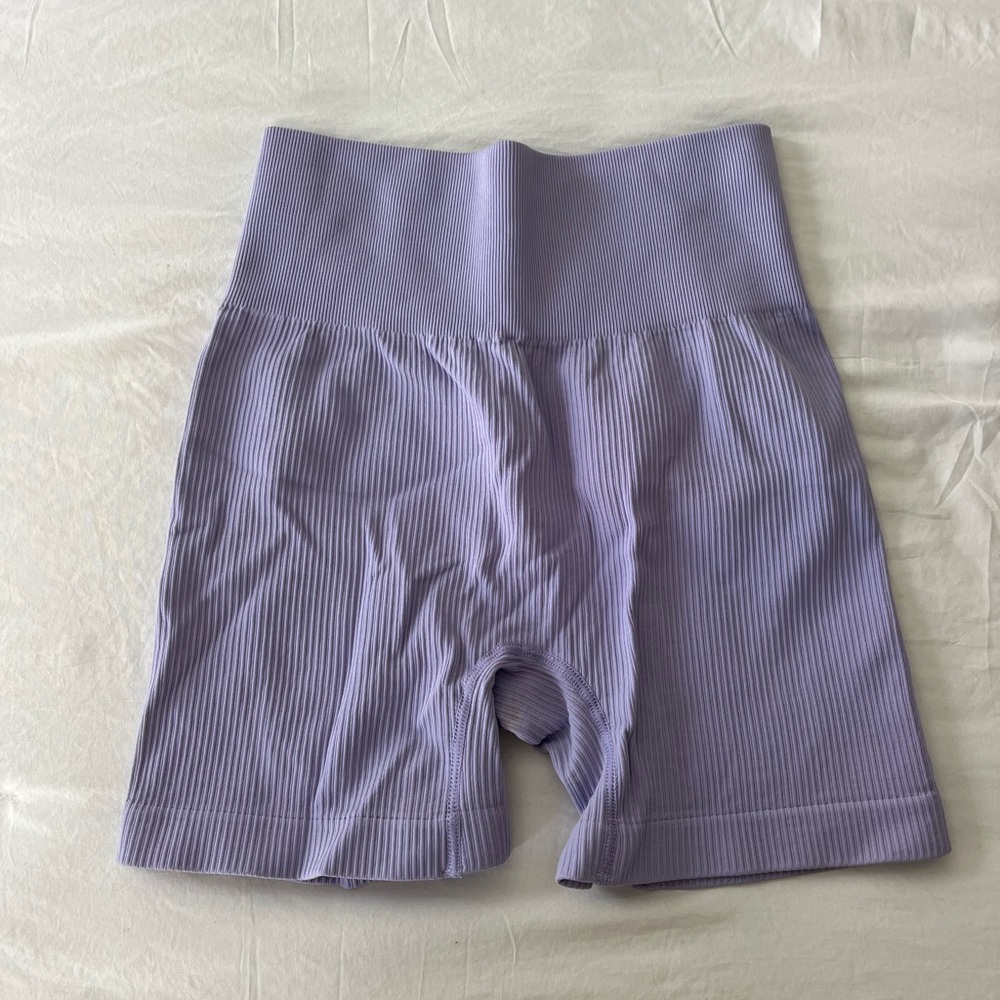 Amazon Lavender Ribbed Bike Shorts